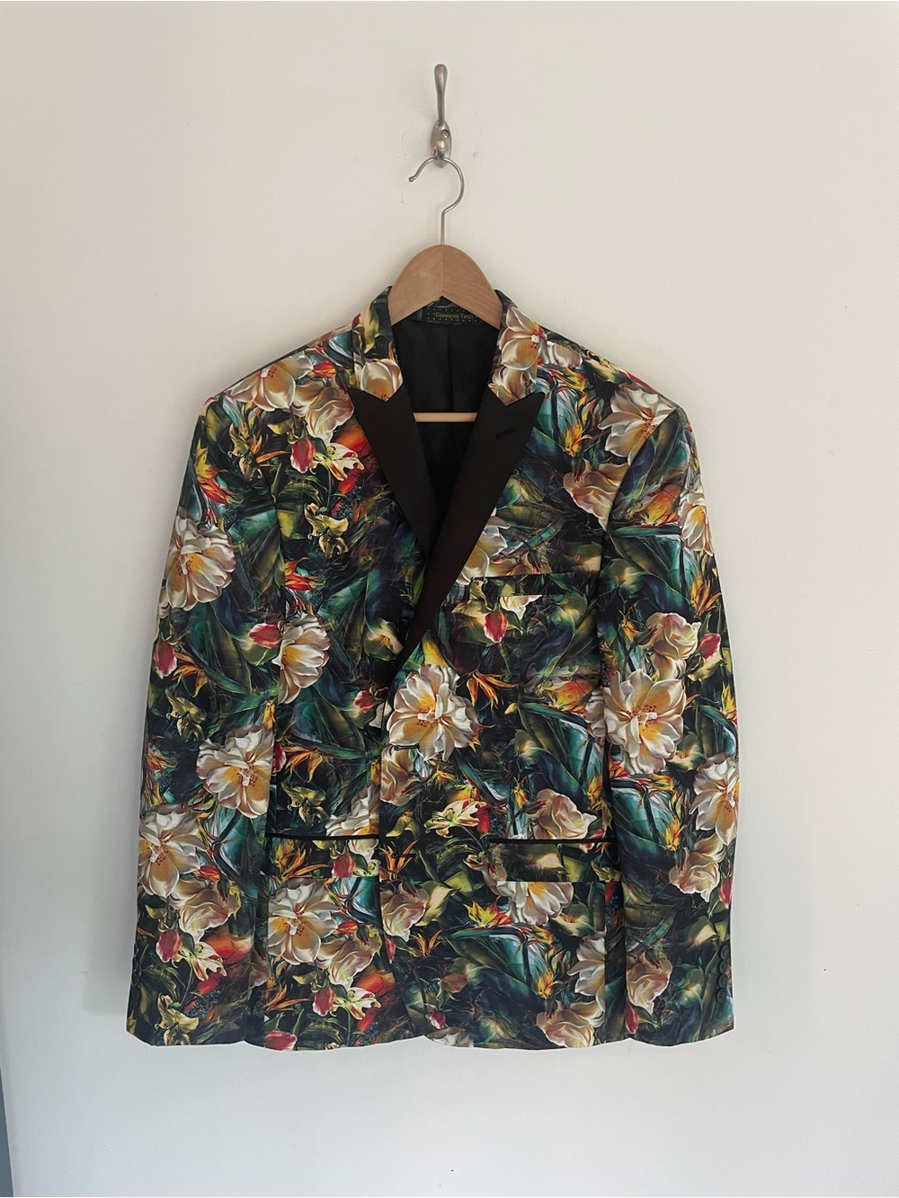 Giovanni Testi Floral Print Tuxedo Blazer 42R (Runs Small)